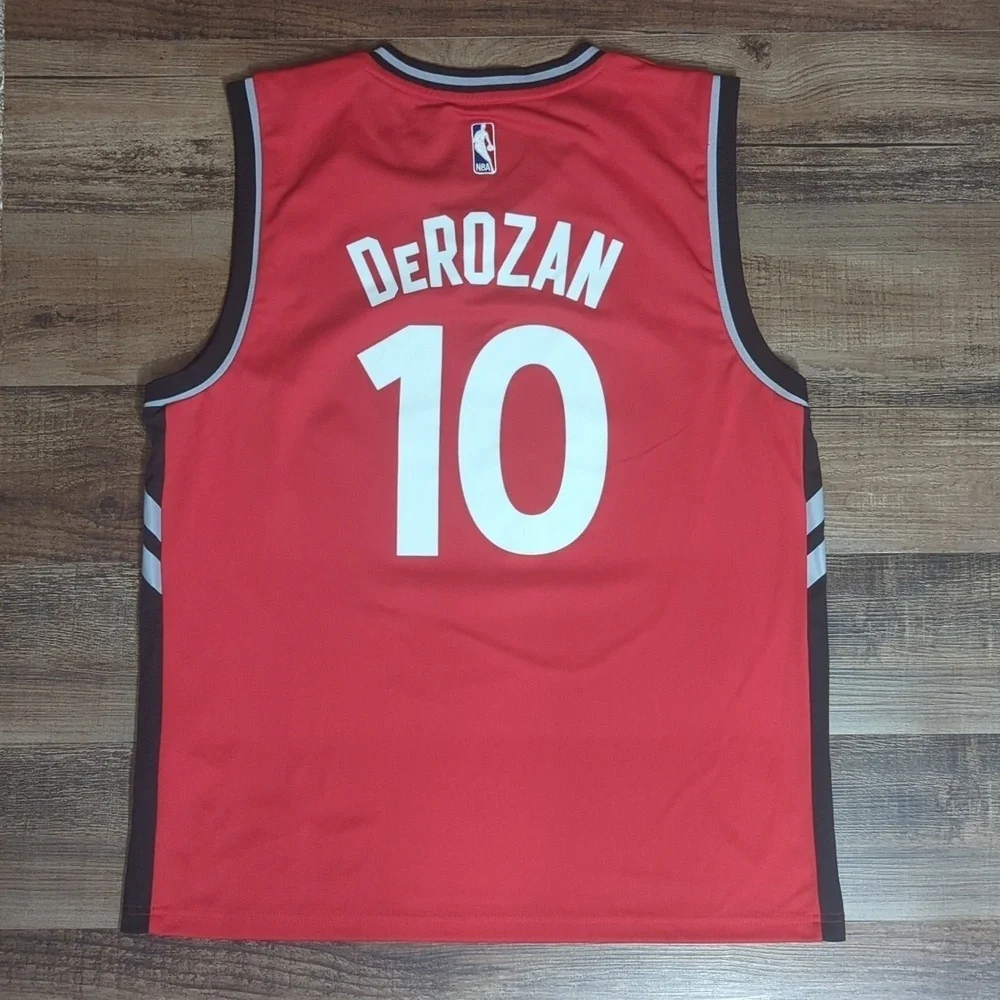 Adidas DeMar DeRozan Red Toronto Raptors #10 Jersey Size Large - Picture 5 of 9